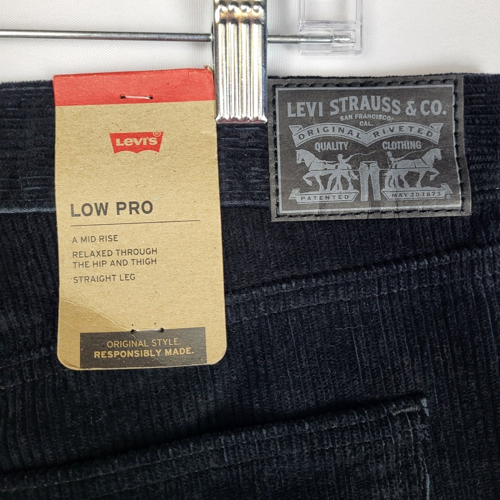 Levis Low Pro Corduroy Pants Mens 29x30 Black Straight Leg Jeans NWT - Picture 8 of 9